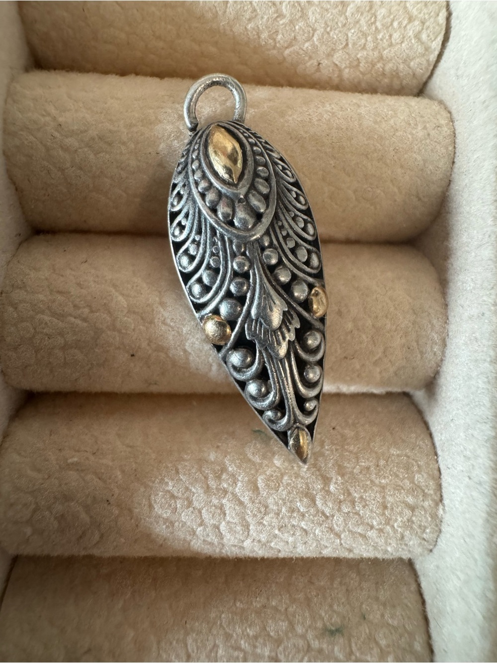 Robert Manse Bali Design Pendant
Sterling Silver with 18kt gold Accents